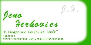 jeno herkovics business card